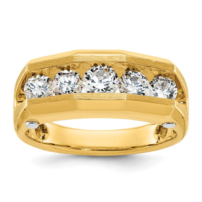 14k Two-tone Gold Men's Polished and Satin Diamond Ring Mounting