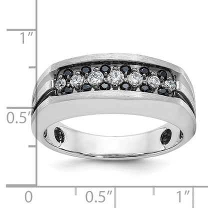 14k White Gold with Black Rhodium Men's Diamond Ring Mounting