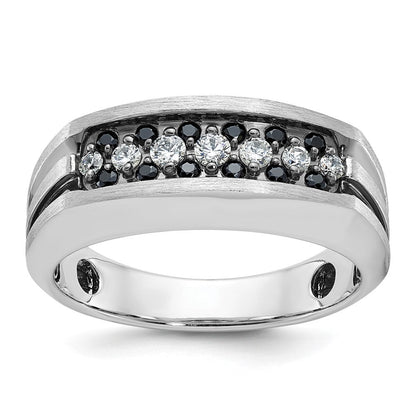14k White Gold with Black Rhodium Men's Diamond Ring Mounting