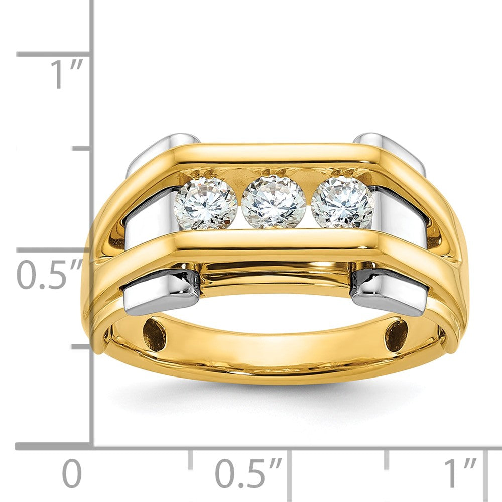 14k Two-tone Gold Men's 1/2 carat Diamond Complete Ring