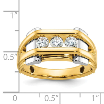 14k Two-tone Gold Men's Diamond Ring Mounting