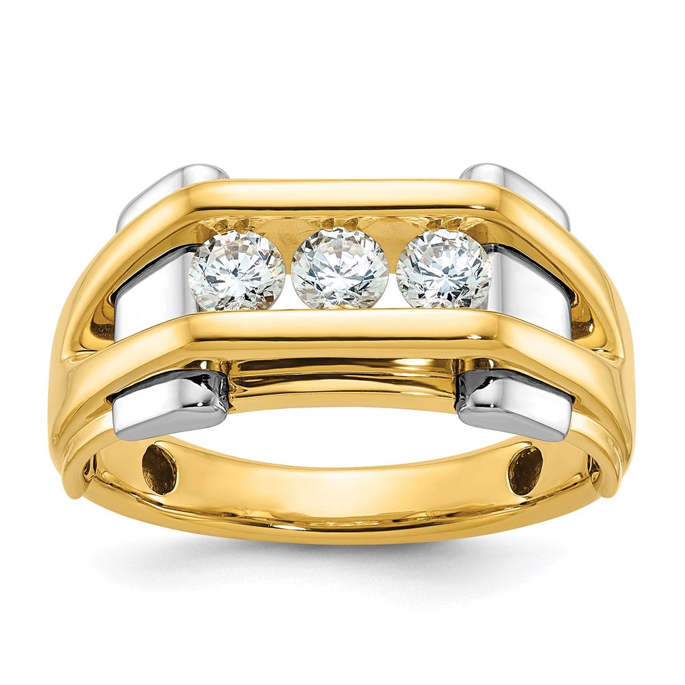 14k Two-tone Gold Men's Diamond Ring Mounting