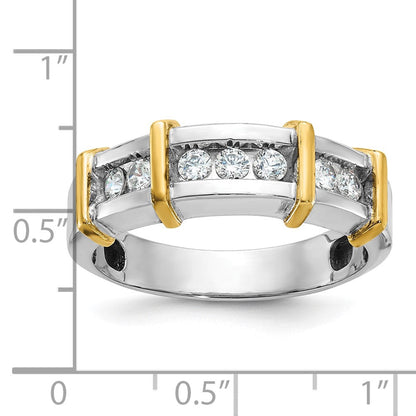 14k Two-tone Gold Men's 1/2 carat Diamond Complete Ring