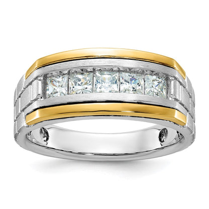 14k Two-tone Gold Men's 1 carat Diamond Complete Ring