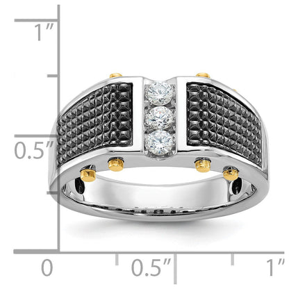 14k Two-tone Gold Men's Diamond Ring Mounting