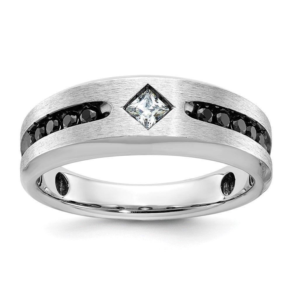 14k White Gold Men's Satin Diamond Ring Mounting