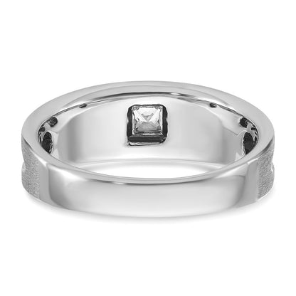14k White Gold Men's Polished and Brushed Diamond Ring Mounting