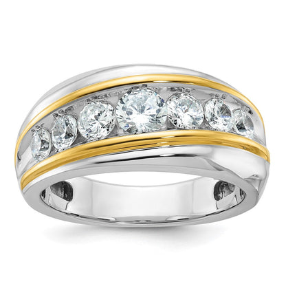 14k Two-tone Gold Men's Diamond Ring Mounting