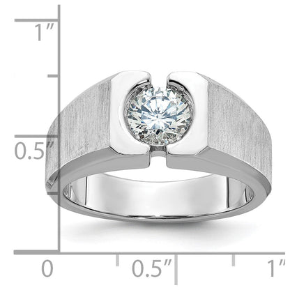 14k White Gold Men's Polished and Satin Diamond Ring Mounting