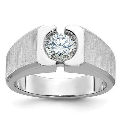 14k White Gold Men's Polished and Satin Diamond Ring Mounting