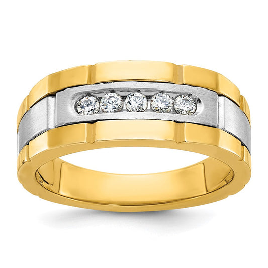 14k Two-tone Gold Men's Diamond Ring Mounting