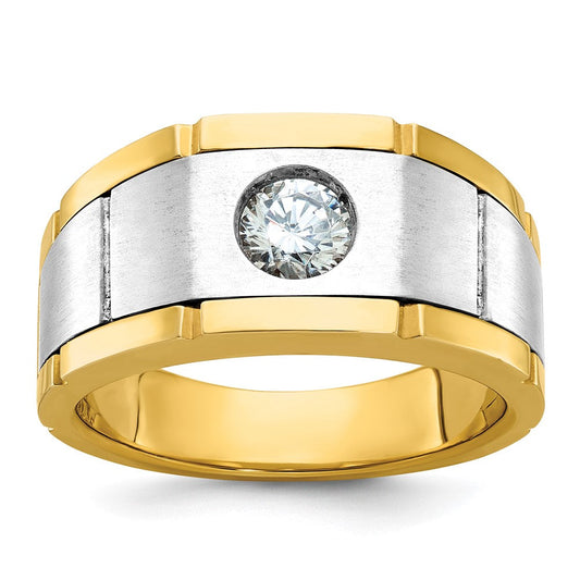 14k Two-tone Gold Men's Diamond Ring Mounting