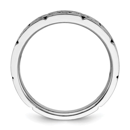 14k Two-tone Gold Men's Polished and Satin Diamond Ring Mounting