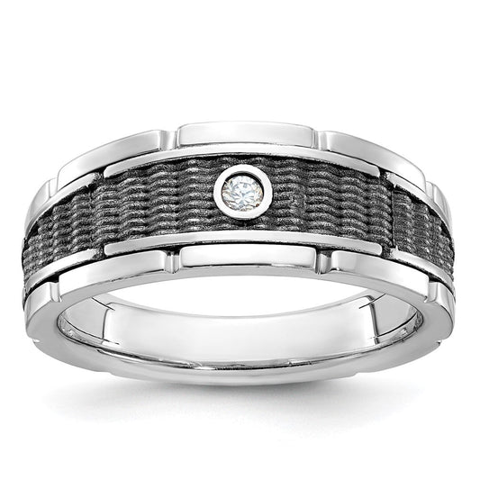 14k White Gold Men's Diamond Ring Mounting