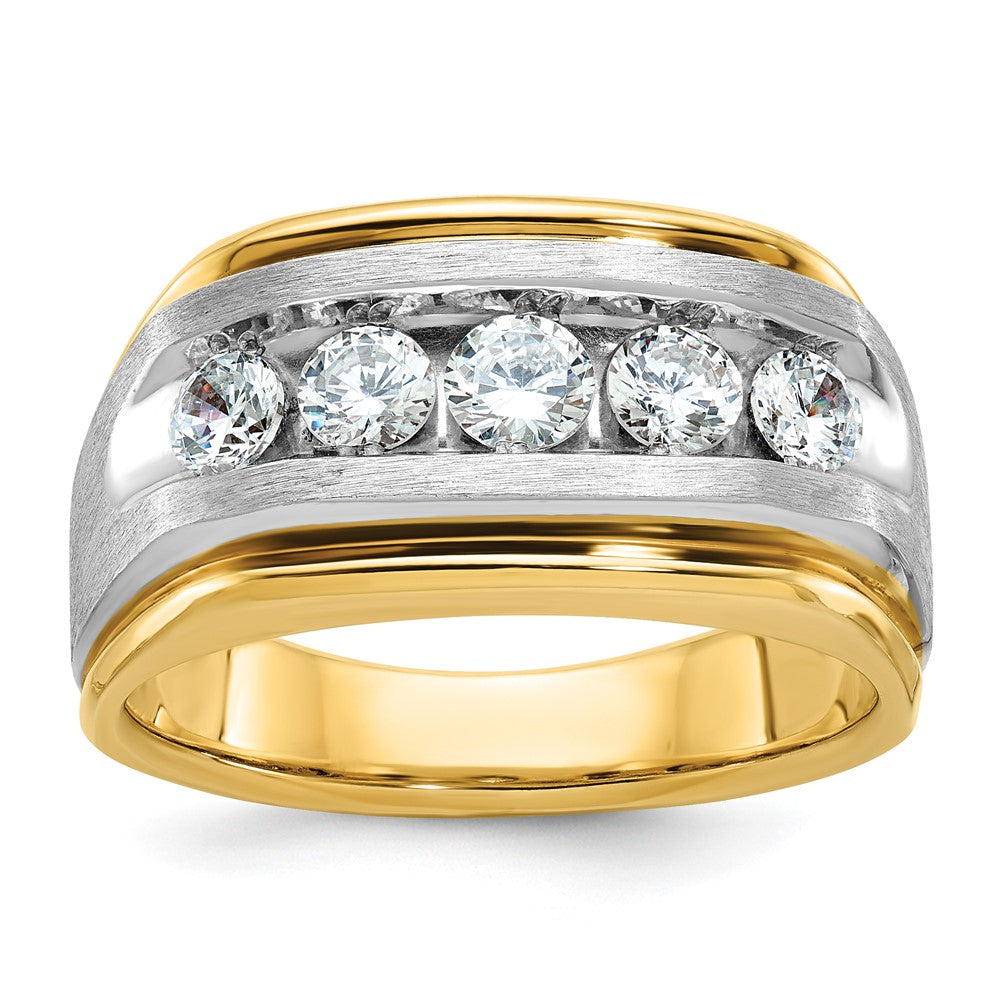 14k Two-tone Gold Men's Satin Finish Diamond Ring Mounting