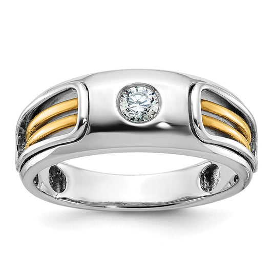 14k Two-tone Gold Men's Diamond Ring Mounting