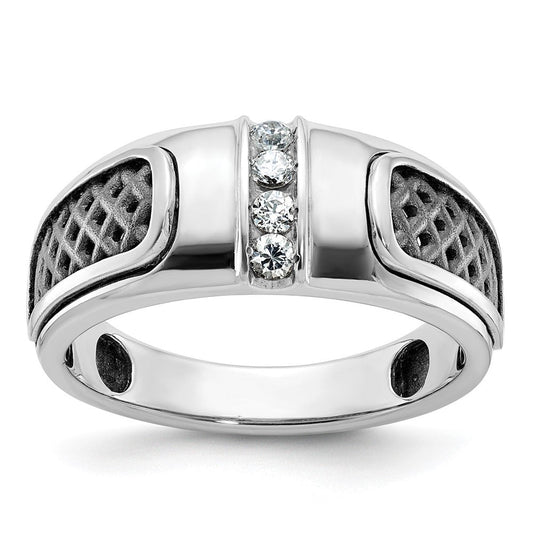 14k White Gold Men's Diamond Ring Mounting