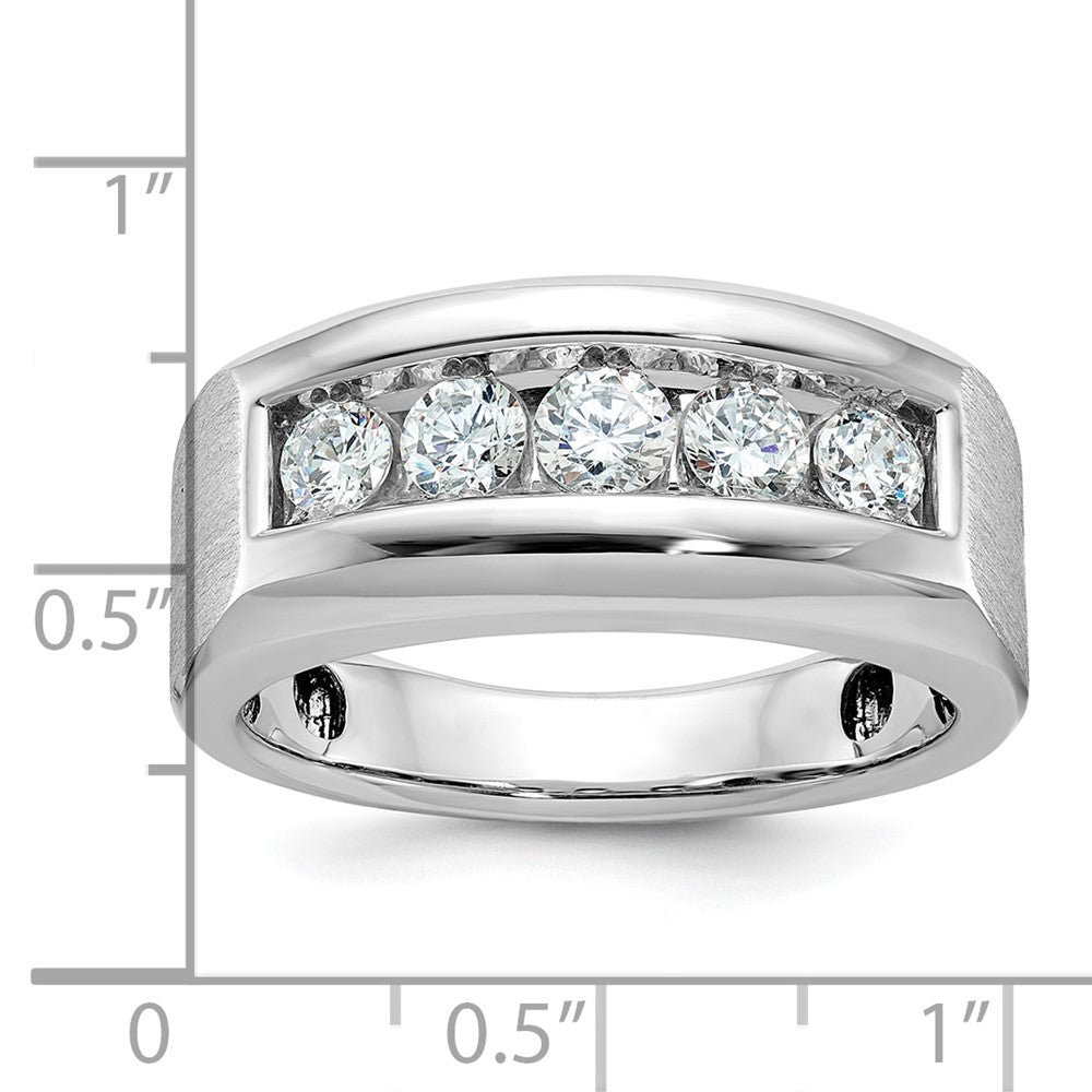 14k White Gold Men's Polished and Satin Diamond Ring Mounting