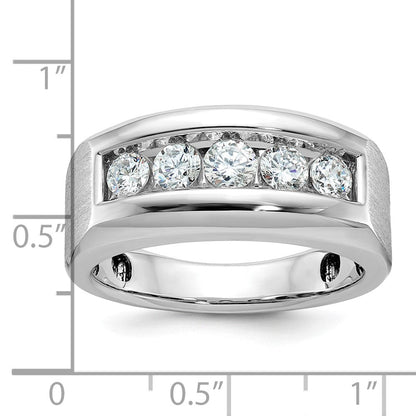 14k White Gold Men's Polished and Satin Diamond Ring Mounting