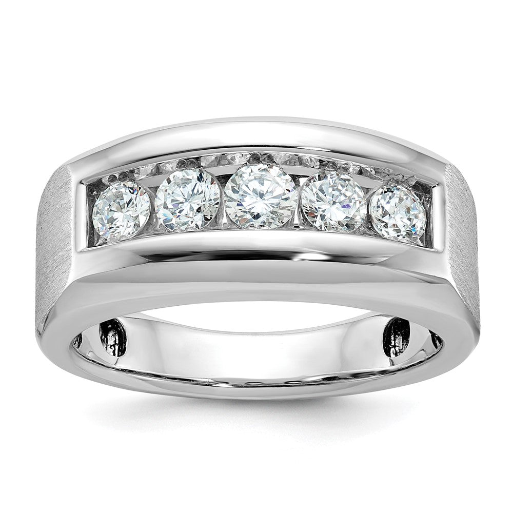 14k White Gold Men's Polished and Satin Diamond Ring Mounting