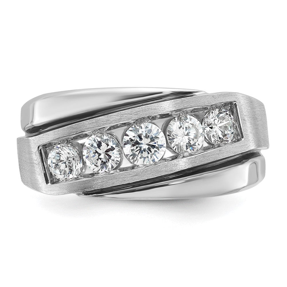 14k White Gold with Black Rhodium Men's Satin Diamond Ring Mounting