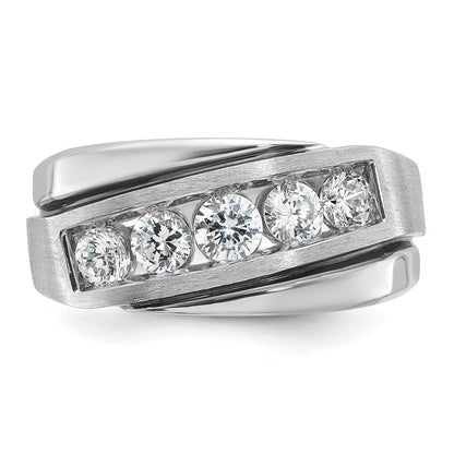 14k White Gold with Black Rhodium Men's Satin Diamond Ring Mounting