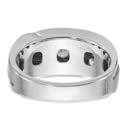 14k White Gold with Black Rhodium Men's Satin Diamond Ring Mounting