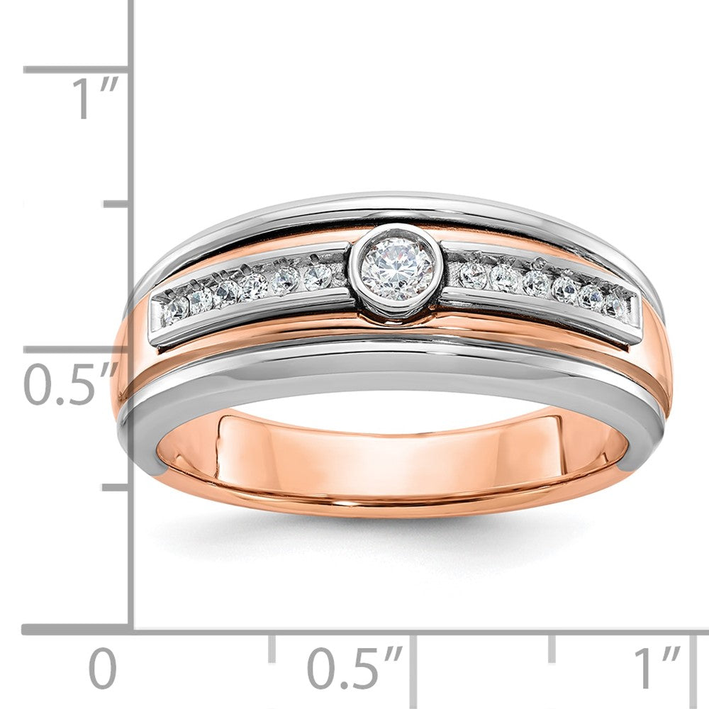 14k White/Rose Gold Two-tone Gold White/Rose Gold Men's 1/5 carat Diamond Complete Ring