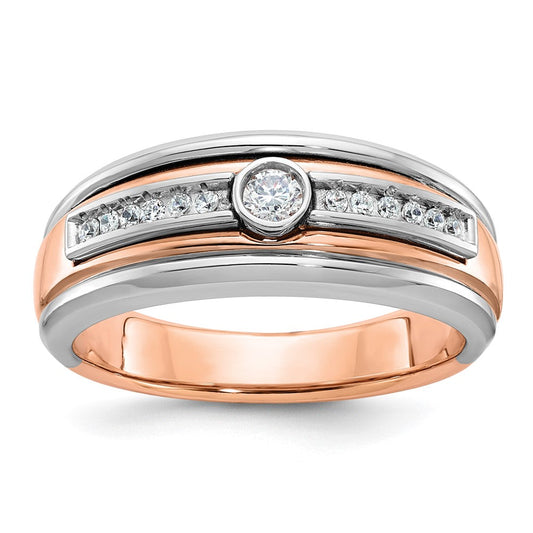 14k White/Rose Gold Two-tone Gold White/Rose Gold Men's Diamond Ring Mounting
