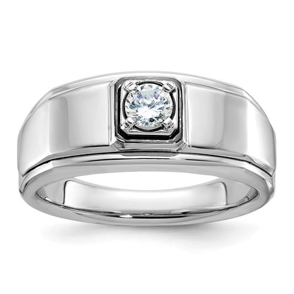 14k White Gold Men's 1/3 carat Diamond Complete Ring