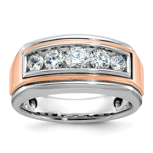 14k White/Rose Gold Two-tone Gold White/Rose Gold Men's Diamond Ring Mounting