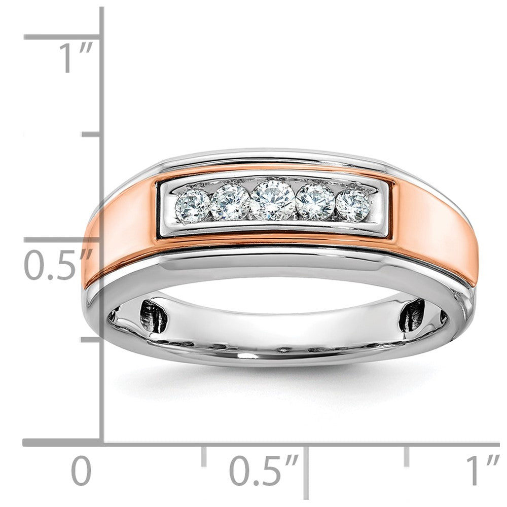 14k White/Rose Gold Two-tone Gold White/Rose Gold Men's Diamond Ring Mounting