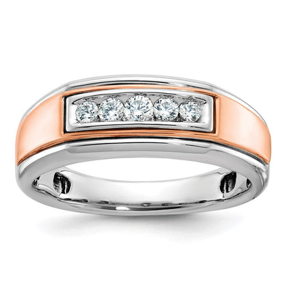 14k White/Rose Gold Two-tone Gold White/Rose Gold Men's Diamond Ring Mounting