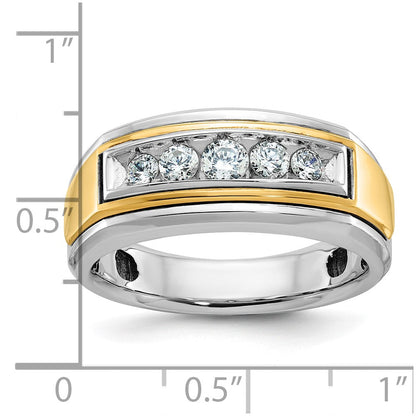 14k Two-tone Gold Men's 1/2 carat Diamond Complete Ring