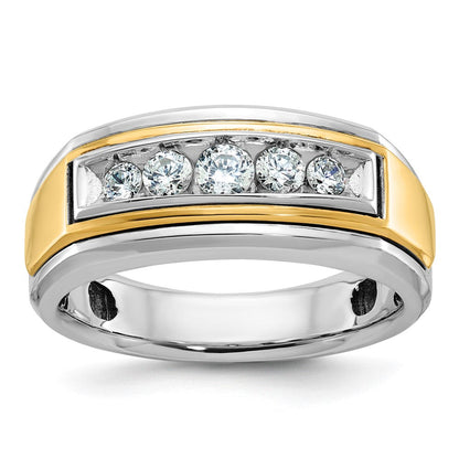 14k Two-tone Gold Men's Diamond Ring Mounting