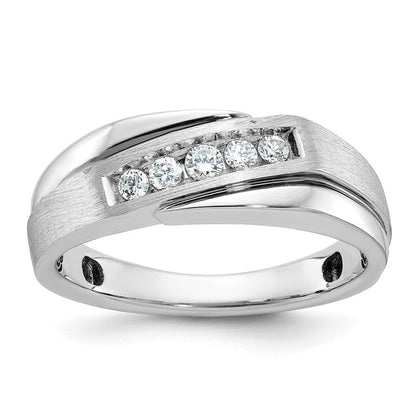 14k White Gold with Black Rhodium Men's Satin Diamond Ring Mounting