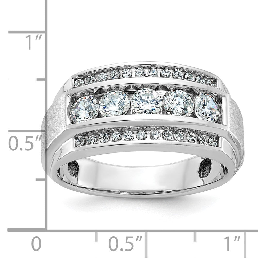 14k White Gold Men's Polished and Satin Diamond Ring Mounting