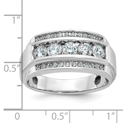 14k White Gold Men's Polished and Satin Diamond Ring Mounting