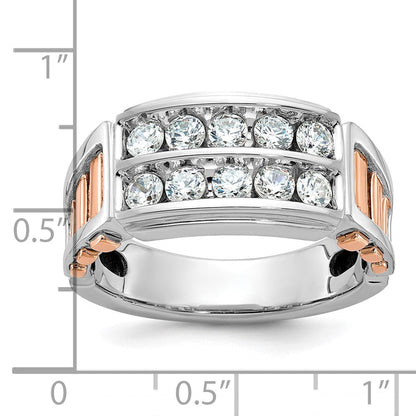 14k White/Rose Gold Two-tone Gold White/Rose Gold Men's Diamond Ring Mounting