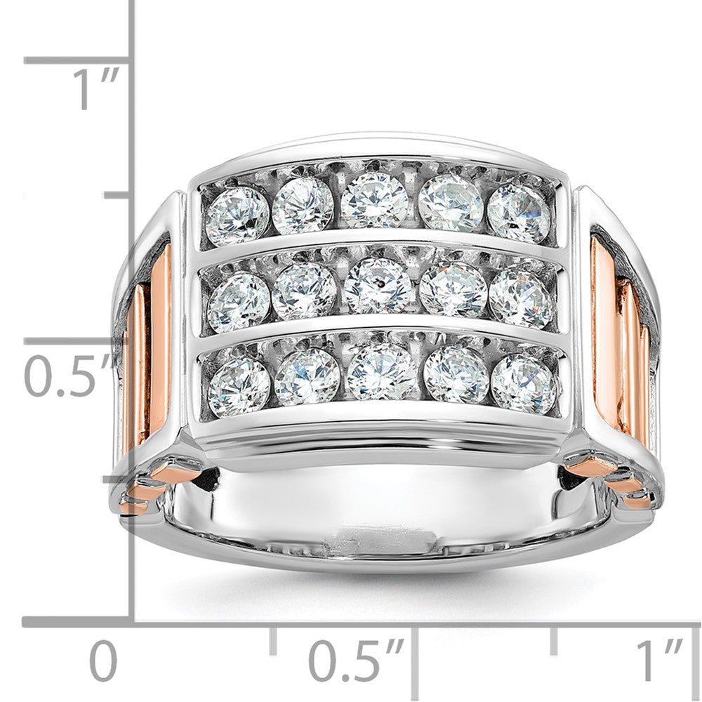 14k White/Rose Gold Two-tone Gold White/Rose Gold Men's Diamond Ring Mounting