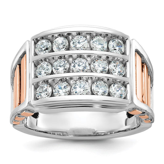 14k White/Rose Gold Two-tone Gold White/Rose Gold Men's Diamond Ring Mounting