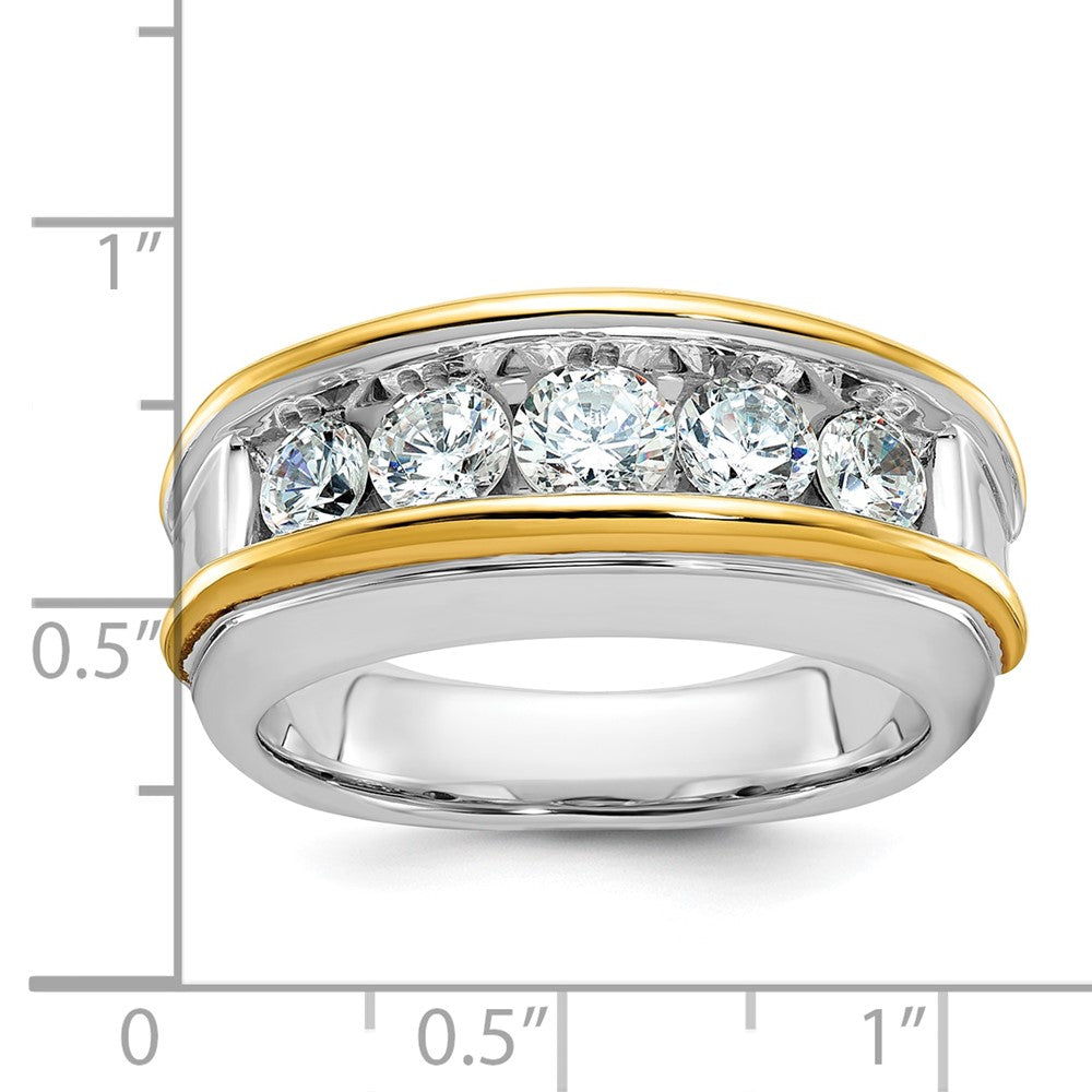 14k Two-tone Gold Men's 1.5 carat Diamond Complete Ring