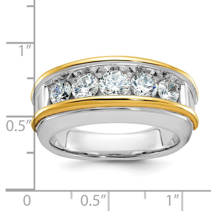 14k Two-tone Gold Men's 1.5 carat Diamond Complete Ring