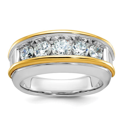 14k Two-tone Gold Men's Diamond Ring Mounting
