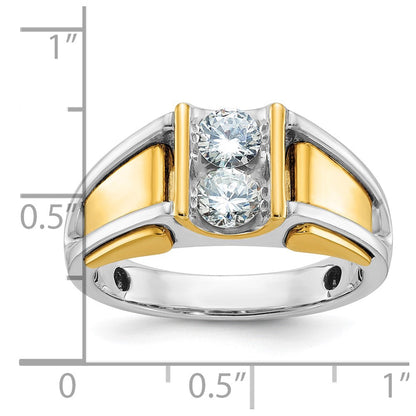 14k Two-tone Gold Men's Diamond Ring Mounting