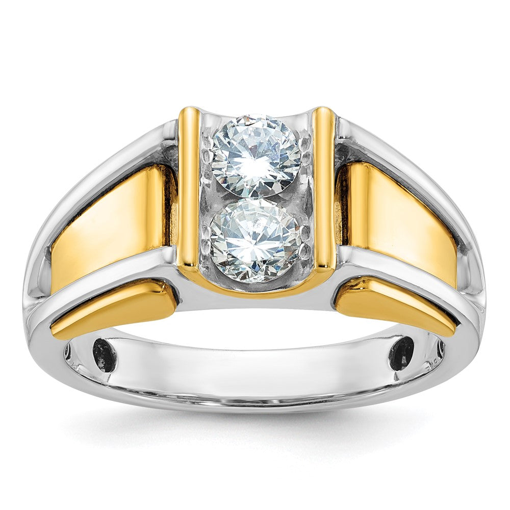 14k Two-tone Gold Men's Diamond Ring Mounting