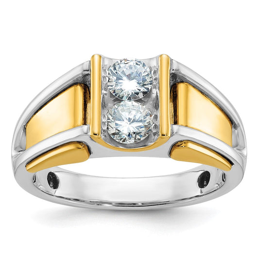 14k Two-tone Gold Men's Diamond Ring Mounting