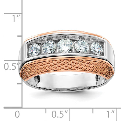 14k White/Rose Gold Two-tone Gold White/Rose Gold Men's Diamond Ring Mounting