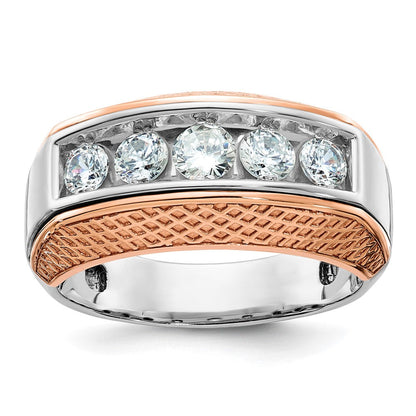 14k White/Rose Gold Two-tone Gold White/Rose Gold Men's Diamond Ring Mounting