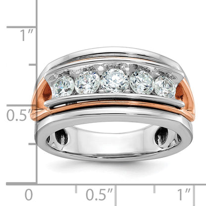 14k White/Rose Gold Two-tone Gold White/Rose Gold Men's Diamond Ring Mounting